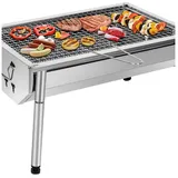 Holzkohlegrill Edelstahl 40x28x21,5cm Trag
