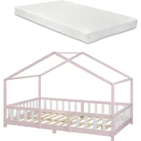 [en.casa] Kinderbett Treviolo 140 x 200 cm Kiefer rosa