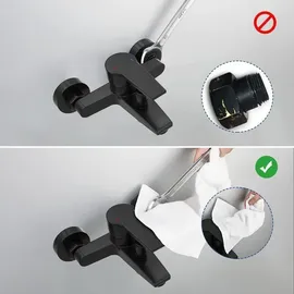 luxuskollektion Auralum Badewannenarmatur Schwarz mit Handbrause 5 Funktionen
