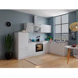 Respekta Winkelküche Hamm 280 x 172 cm L-Form E-Geräte weiß/beton