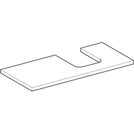 Geberit Waschtisch-Platte One 105x3x47cm, w/lack. hochgl., Ausschn re