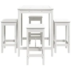 vidaXL Gartenbar-Set 5-tlg. Weiß