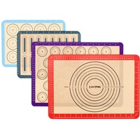 Lazymi 4 Stück Antihafte Backmatte Silikon mit Messung für Macaron/Kuchen/Brot/Pizza Matte. Backunterlage, Silikonmatte, Backpapier, Backfolie, Ausrollmatte, Teigmatte, Tischset, BPA Frei