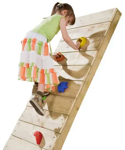 Klettergriffe-Set fcr Kinder 5-tlg. 115-130 mm, bunt, Kunststoff - KBT Play - Abgerundete Kanten, 2 Bohrungen, Montageschrauben