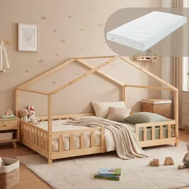[en.casa] Kinderbett Treviolo 140 x 200 cm Kiefer naturbelassen beige