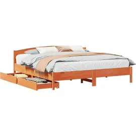 vidaXL Massivholzbett 180 x 200 cm Braun
