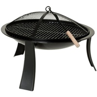 GartenHero Feuerschale Feuerschale 60 cm Metall Terrassenfeuer Feuerkorb Feuerstelle Grill schwarz