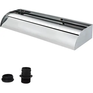 E-ANG.W Wasserfall aus Edelstahl,Wasserspeier mit Breite 20cm Gebogene Plattform,für Gartenteich,Terrassen,Schwimmbäder und Wassermerkmale(45cm)