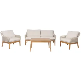 Mendler Gartengarnitur HWC-H56b 7-tlg. Creme