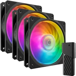 Cooler Master Mobius 120P ARGB - Gehäuselüfter-Kit - 120 mm - Schwarz (Packung m