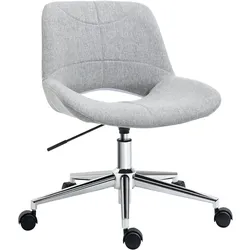 HOMCOM Bürostuhl Leinen(100% Polyester), Eisen, Schaumstoff