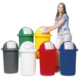 VAR Push-Mülleimer 50 l Weiß