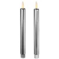 MARELIDA LED Stabkerzen 25 cm silber 2 St.