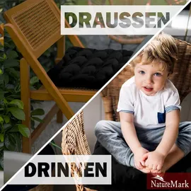 NatureMark Stuhlkissen 40 x 40 cm Schwarz