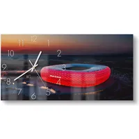 Deqori Glasuhr 60x30 cm Zahlen 'Allianz Arena, München' Wanduhr