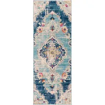livabliss Teppich »ADEN« rechteckig 10 mm Höhe Vintage Orientteppich, Kurzflor Boho Wohnzimmerteppich, Läufer, blau