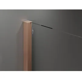 Mexen Velar Faltwand Walk-in 140 x 200 cm, grafit 8 mm, gebürstetes Kupfer - 871-140-000-43-65