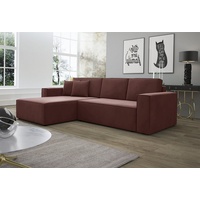 Fun Möbel Ecksofa Schlafsofa Sofa CONOR Stoff Kronos Altrosa Ottomane Links