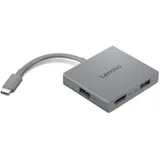 Lenovo 4-in-1 USB-C Hub Grau, HDMI, USB-A, 2x USB-A, 3.5mm Klinke-Combo