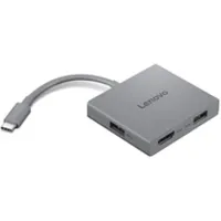 Lenovo 4-in-1 USB-C Hub Grau, HDMI, USB-A, 2x USB-A, 3.5mm Klinke-Combo