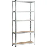 Akord Schwerlastregal, Silber, Metall, Rechteckig, 90x180x30 cm, Freizeit, Heimwerken, Werkstatt, Schwerlastregale
