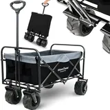 deluxe4home Bollerwagen BENNY schwarz/grau