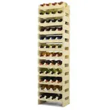 Proregal Weinregal VINOTECA Flex HxBxT 134x47x29cm | 48 Flaschen Massives Kiefernholz Natur unbehandelt | Flaschenregal Holzregal