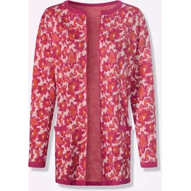 Inspirationen Jacquardstrickjacke Fuchsia-Koralle 36