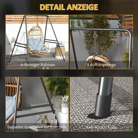 Outsunny Hängesesselgestell Ständer für Hängestuhl Stahl
