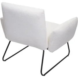 Mendler Lounge-Sessel HWC-K34 Bouclé 87 x 79 x 70 cm Weiß mit Rollen