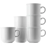 Thomas Trend Weiß - 6 x Porzellan Becher mit Henkel 0,28 l - 11400-800001-15503 - Henkelbecher Mugge Humpen