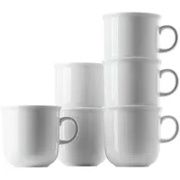 Thomas Trend Weiß - 6 x Becher mit Henkel 0,28 l - 11400-800001-15503 - Henkelbecher Mugge Humpen