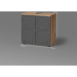 livinity Waschbeckenunterschrank Ronco 60 x 59 x 30 cm Anthrazit