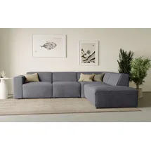 Andas Ecksofa »Noord«, mit Kedernaht, in einem Soft-Touch Bezug grau