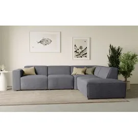 Andas Ecksofa »Noord«, mit Kedernaht, in einem Soft-Touch Bezug grau