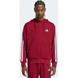 adidas Herren, Kapuzensweat Essentials 3-STREIFEN FRENCH Terry, Größe XL in Rot ACTMAR/WHITE