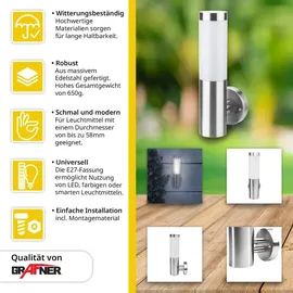 Grafner Edelstahl-Wandlampe 10WB