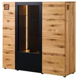 Massivmoebel24 Highboard 148 x 143 x 43,5 cm Natur geölt/lackiert / Beige