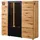 Massivmoebel24 Highboard 148 x 143 x 43,5 cm Natur geölt/lackiert / Beige