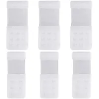 MOGITO 6 Stück BH-Verlängerung, BH-Verlängerung 3 Reihen 2 Haken 3 Haken, BH-Verlängerungen sind weich, atmungsaktiv und flexibel für Frauen - Weiß - Einheitsgröße