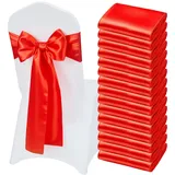 Vevor Satin-Stuhlschärpen mit Schleifen 275 cm x 17 cm 50 St. Rot