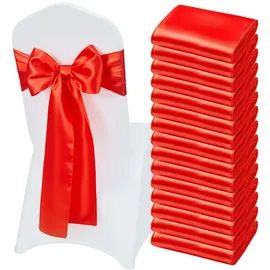 Vevor Satin-Stuhlschärpen mit Schleifen 275 cm x 17 cm 50 St. Rot