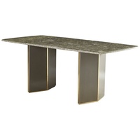 JVmoebel Esstisch Esstisch Marmor Esstische Tische Tisch Design Holz Edelstahl grau