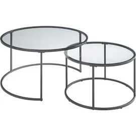 [en.casa] Couchtisch 2er Set Kokkola Rauchglas