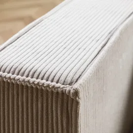 Livora Eckcouch Cord Velours 2-Sitzer Beige