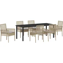 vidaXL Garten Essgruppe 7-tlg. Beige