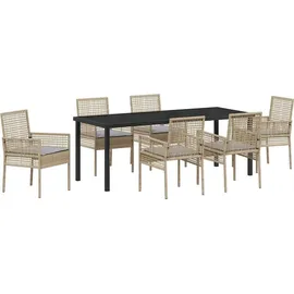 vidaXL Garten Essgruppe 7-tlg. Beige