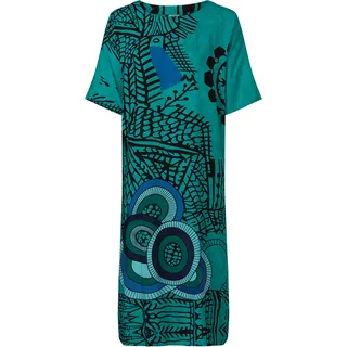 Viskose-Kaftan, Druck blau, 52-58