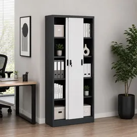 VCM Malivo Aktenschrank 80 x 180 x 40 cm schwarz