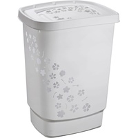 Rotho Wäschesammler Flowers 55 l grau